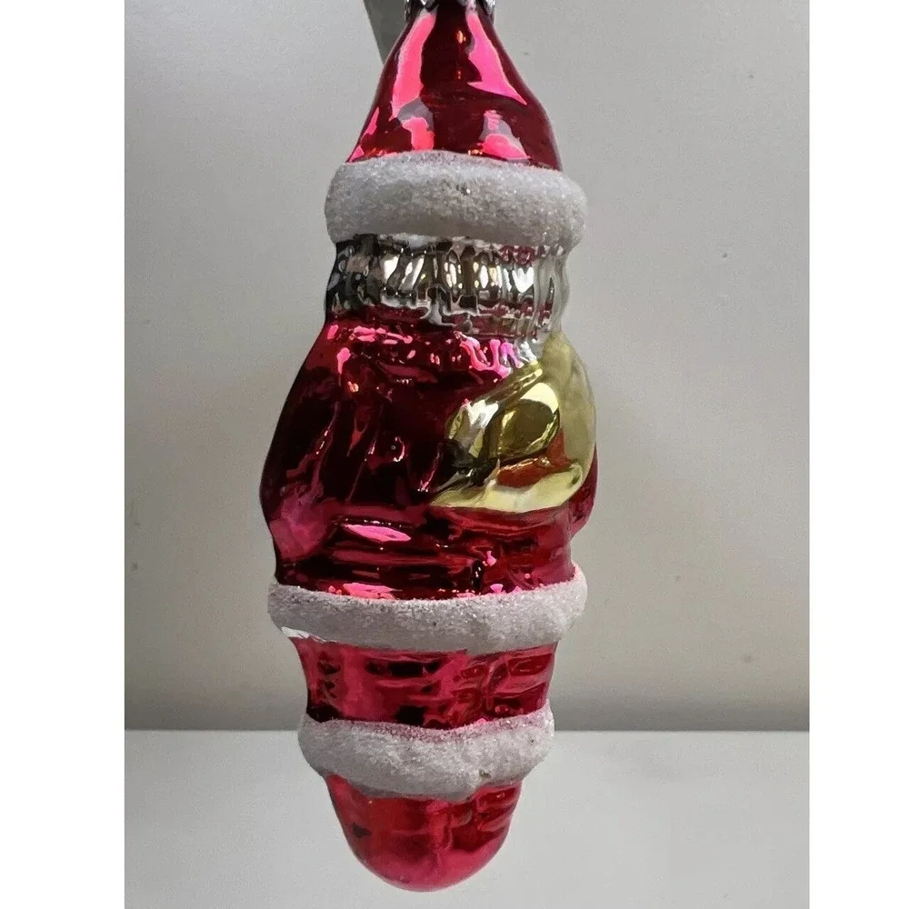 VTG Western Germany Mercury Glass Blown Ornament Santa Claus Lot of‎ 4 Classic